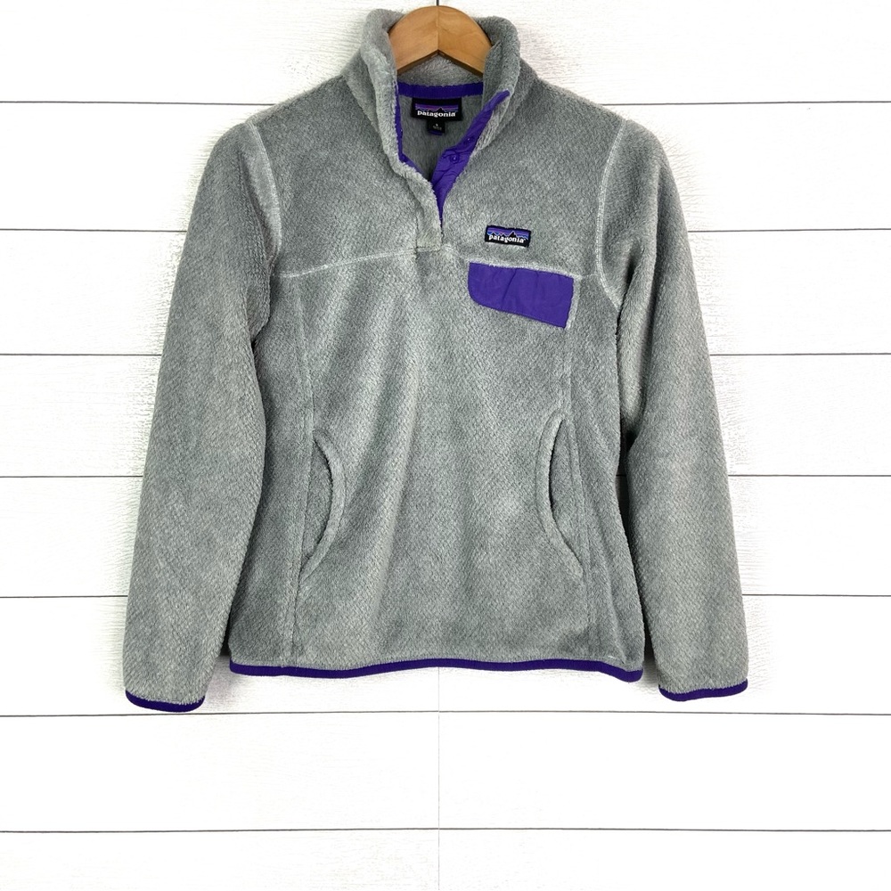 PATAGONIA SnapT Pullover Fleece Gray Purple Small